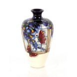 A Moorcroft baluster vase, having floral and butterfly decoration, circa 2010, 17cm high