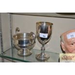A silver presentation cup, "G Group Wardens Victor