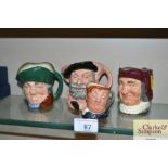 Three Royal Doulton character jugs and one other