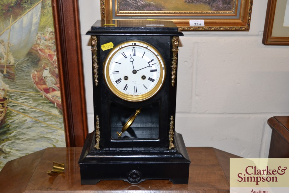 A 19th Century ebonised cased mantel clock by Japp