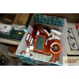 A box of various dolls house furniture
