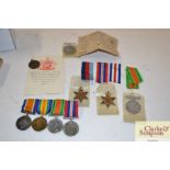 A collection of WW1 and WW2 medals, a Life Saving