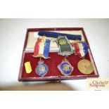 Three various R.A.O.B medals in case