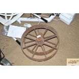 Two cast iron wheels