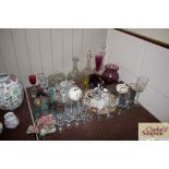 A quantity of various table glassware etc.
