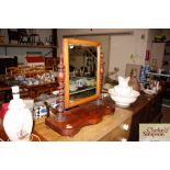 A Victorian mahogany swing toilet mirror