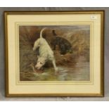 MAUD EARL (1863-1943) a framed print 'A Morning Nip' 37 x 45cm signed to bottom right hand corner
