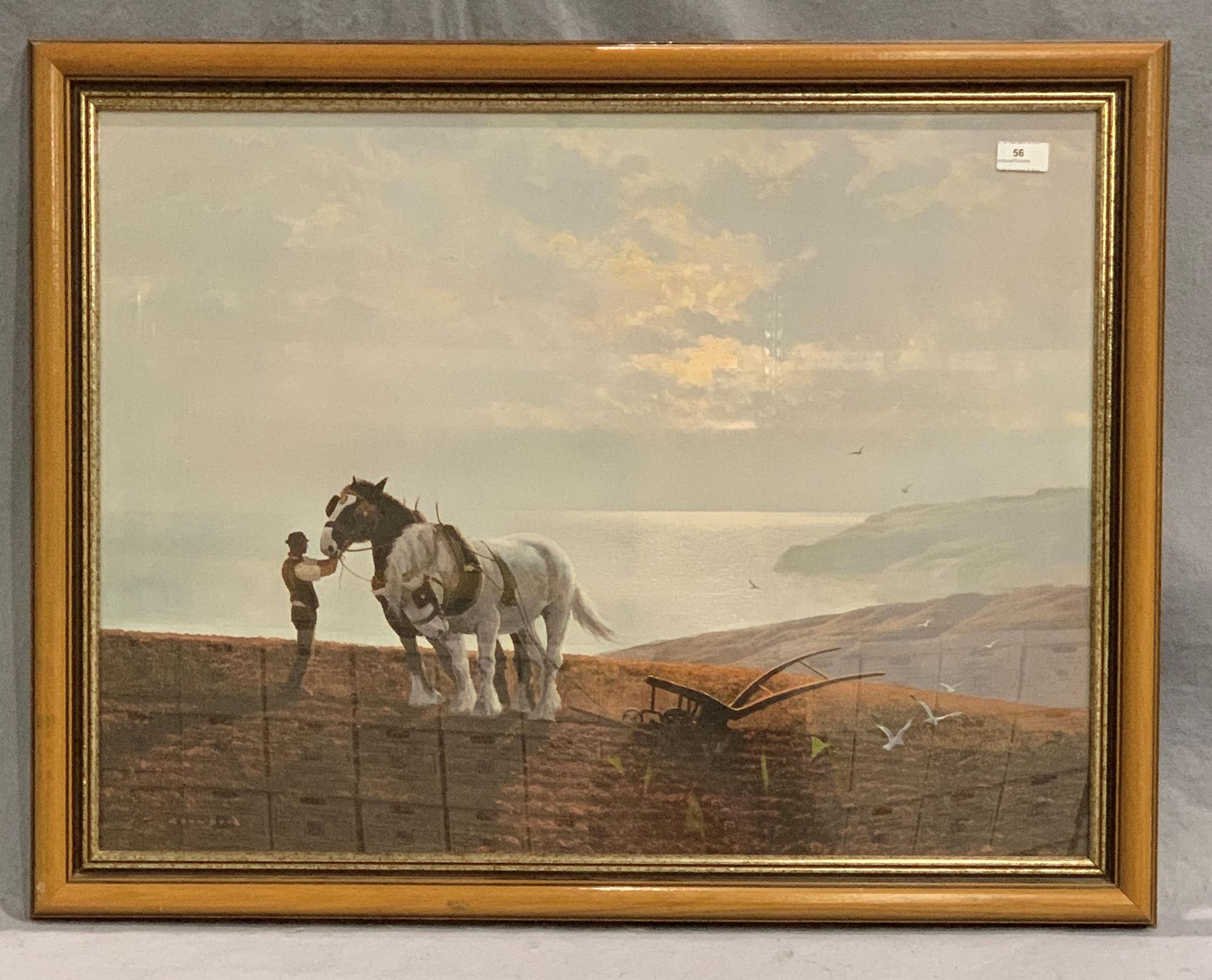 Coulson framed print 'Ploughing' 54 x 75cm