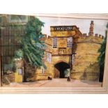 J LOWSON '76' framed watercolour of castle entrance 32 x 48cm signed to margin