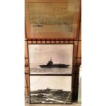 E Tufnell framed watercolour 'Naval, Review, Spithead, The FlyPast June 15th,