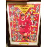 A framed sporting print 'Liverpool - Legends of Anfield' 58 x 40cm