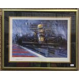 Nicholas Watts framed Limited Edition print 'First among Equals' celebrating Ayrton Senna's First