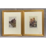 Two small gilt framed prints 'The Old World Village of Tanfield' and 'Ripon,