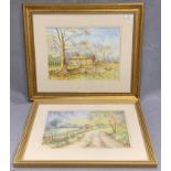 Robin Lister Booth gilt framed watercolour of a Farmhouse 28 x 36cm signed to bottom left and