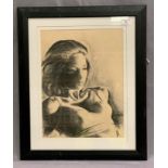Robin Lister Booth framed charcoal sketch of a young girl 42 x 32cm initialled and dated '07' to