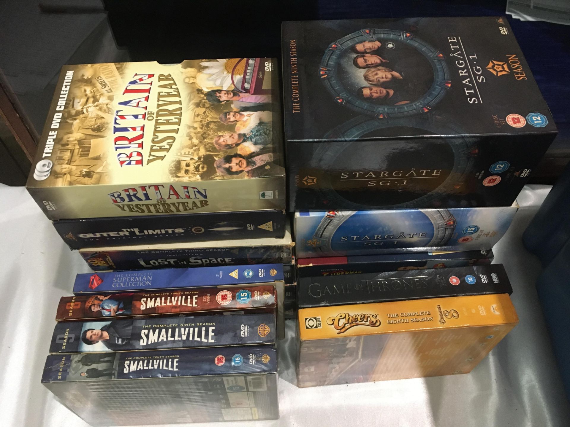 17 x DVD box sets - Smallville, Cheers, Game of Thrones, Stargate,