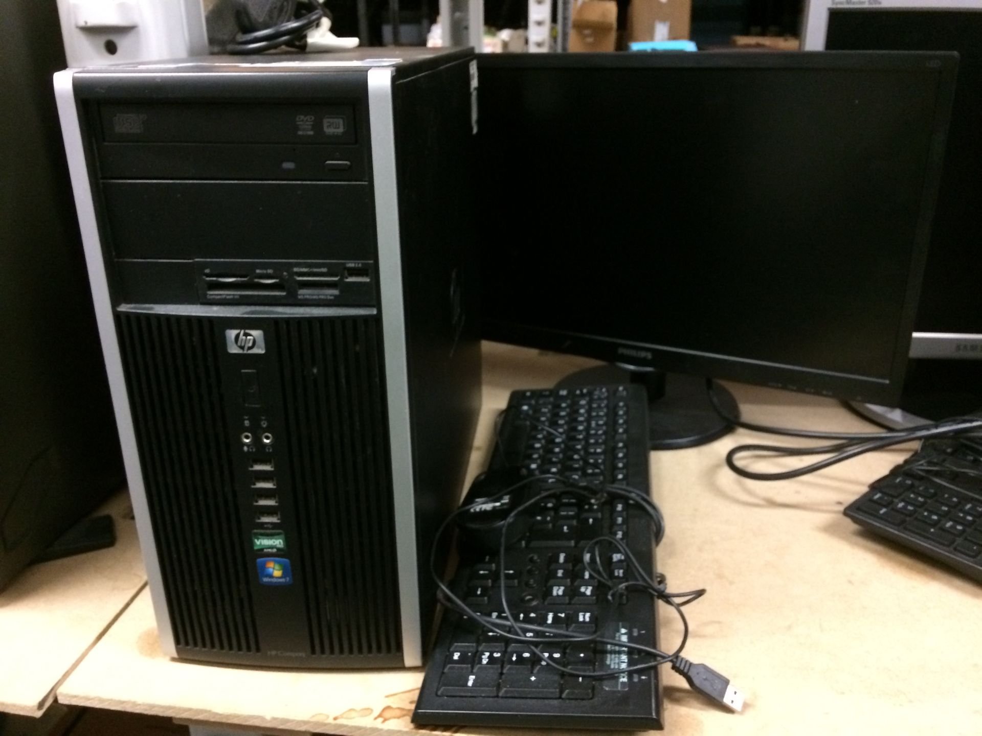 A HP Compaq 6005 Pro micro tower computer serial no: CZC1367ZY1 complete with a Philips 22" monitor,