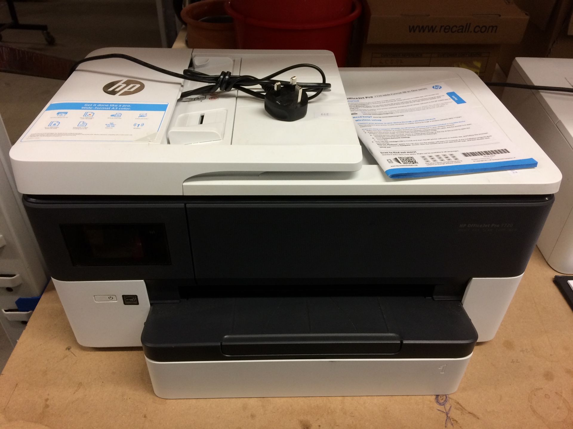 A HP Office Jet Pro 7720 wide format all in one series