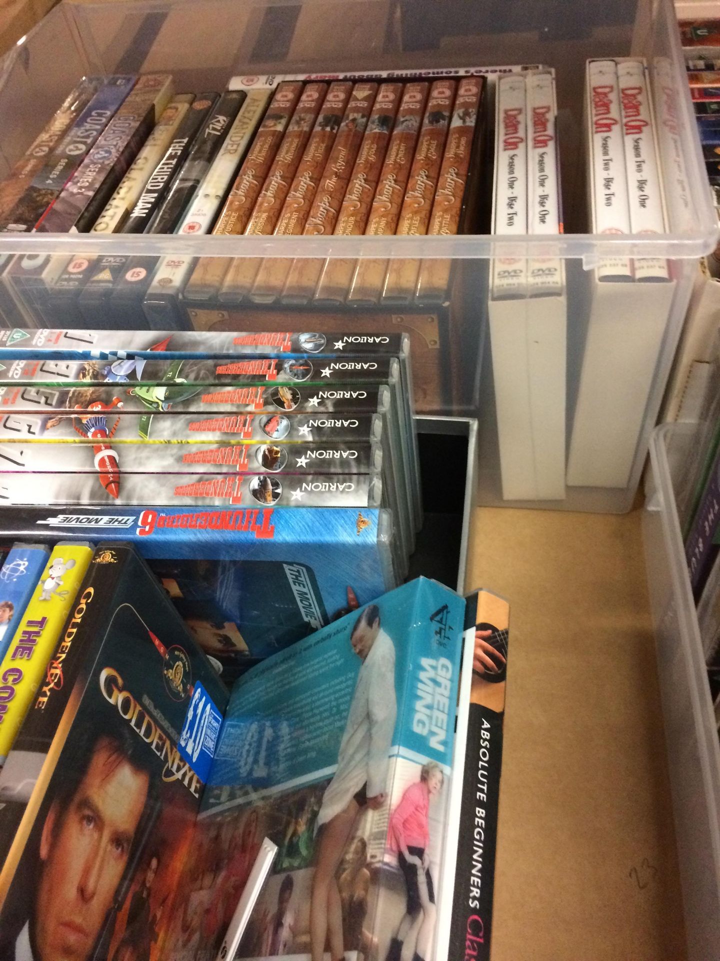 Contents to 4 x boxes and trays - 60 x items - DVDs and DVD box sets (classification U - 15) - - Image 3 of 3