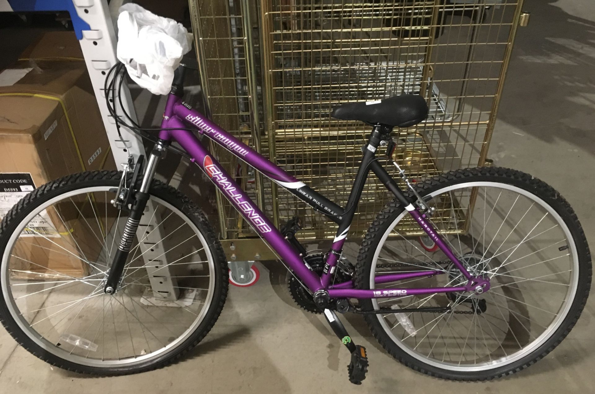 A CHALLENGER SILVER CANYON 18 speed 18½" ladies bicycle - purple - unused