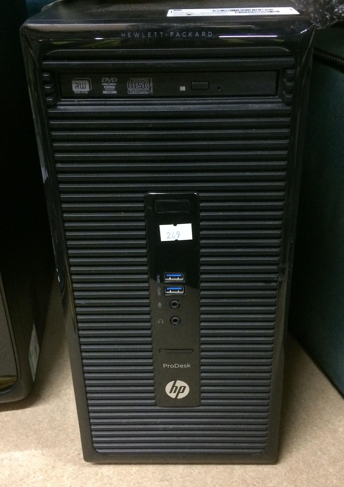 An HP Pro Desk 405 G2MT tower computer serial no.