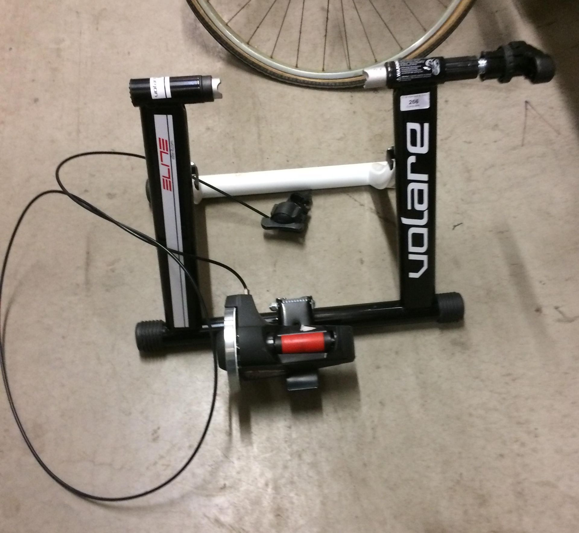 An Elite Volare folding bike training machine