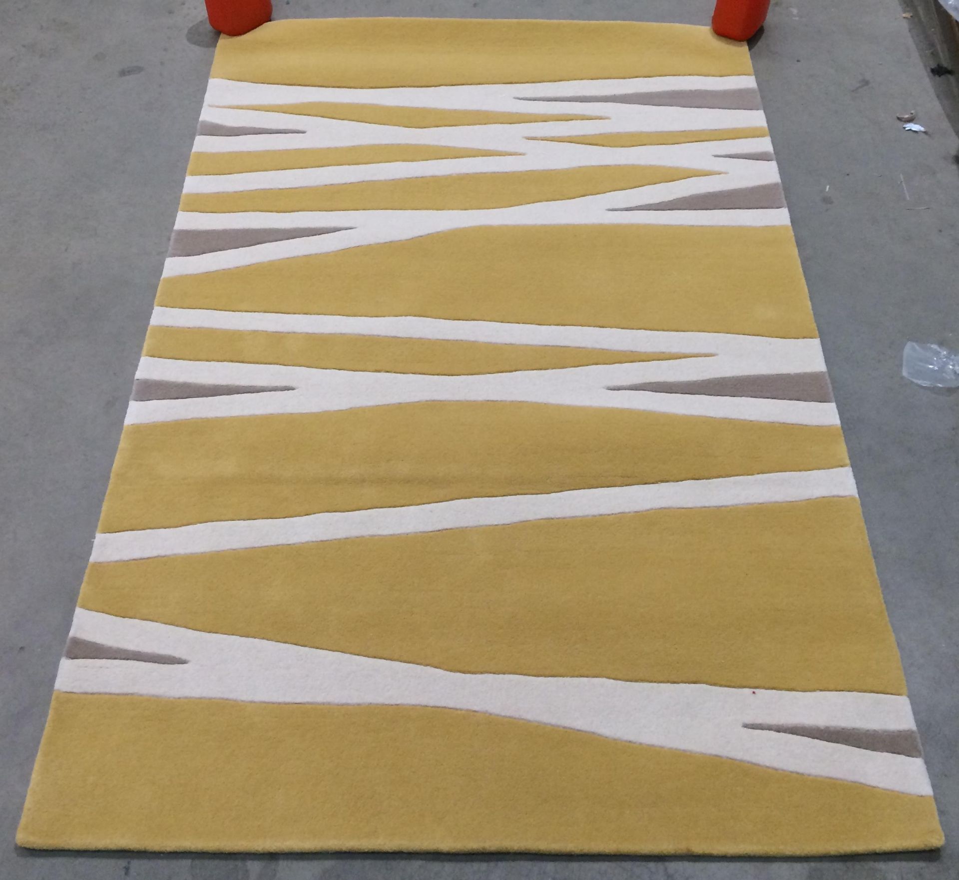 Think Rugs Elements rug, yellow and cream,.