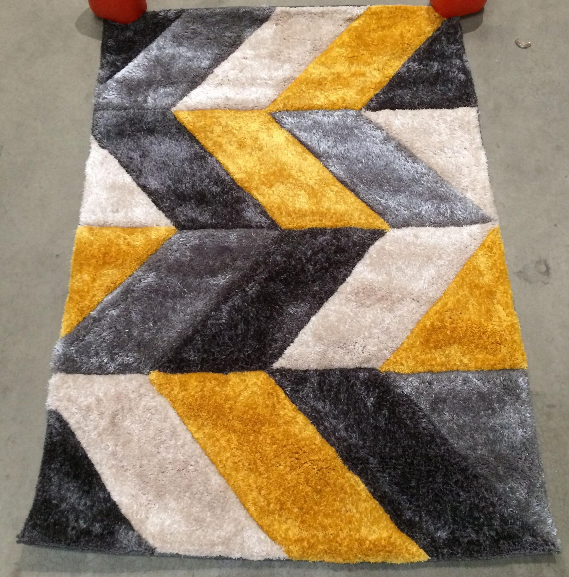 Blazon rug, black, grey, white and mustard,