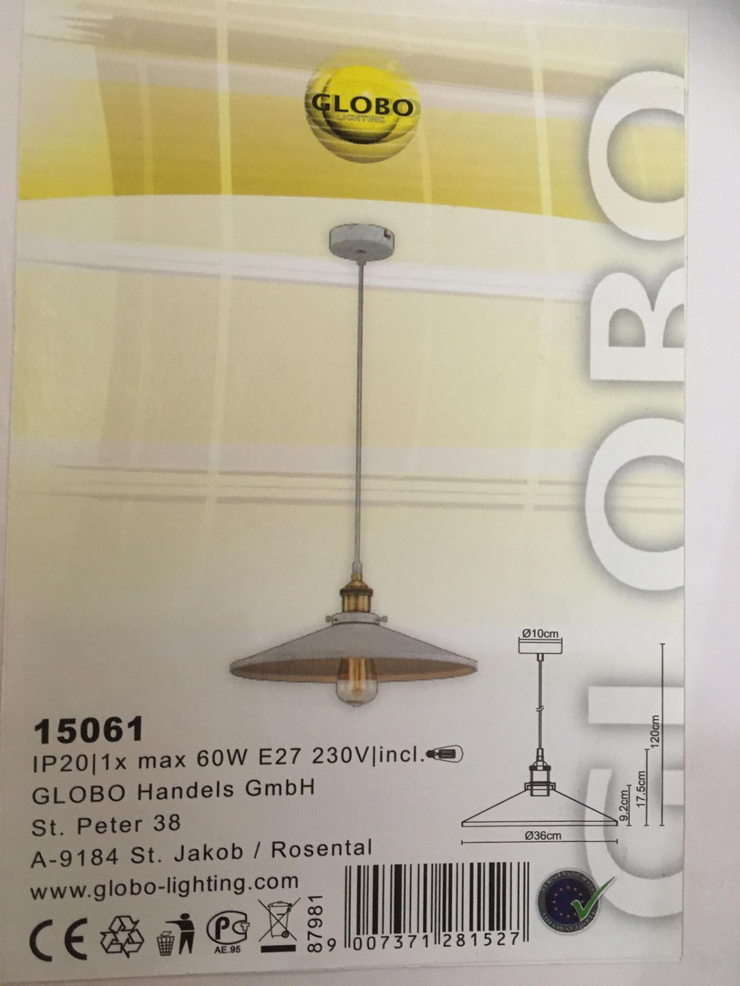 Hanging pendant - 1 light