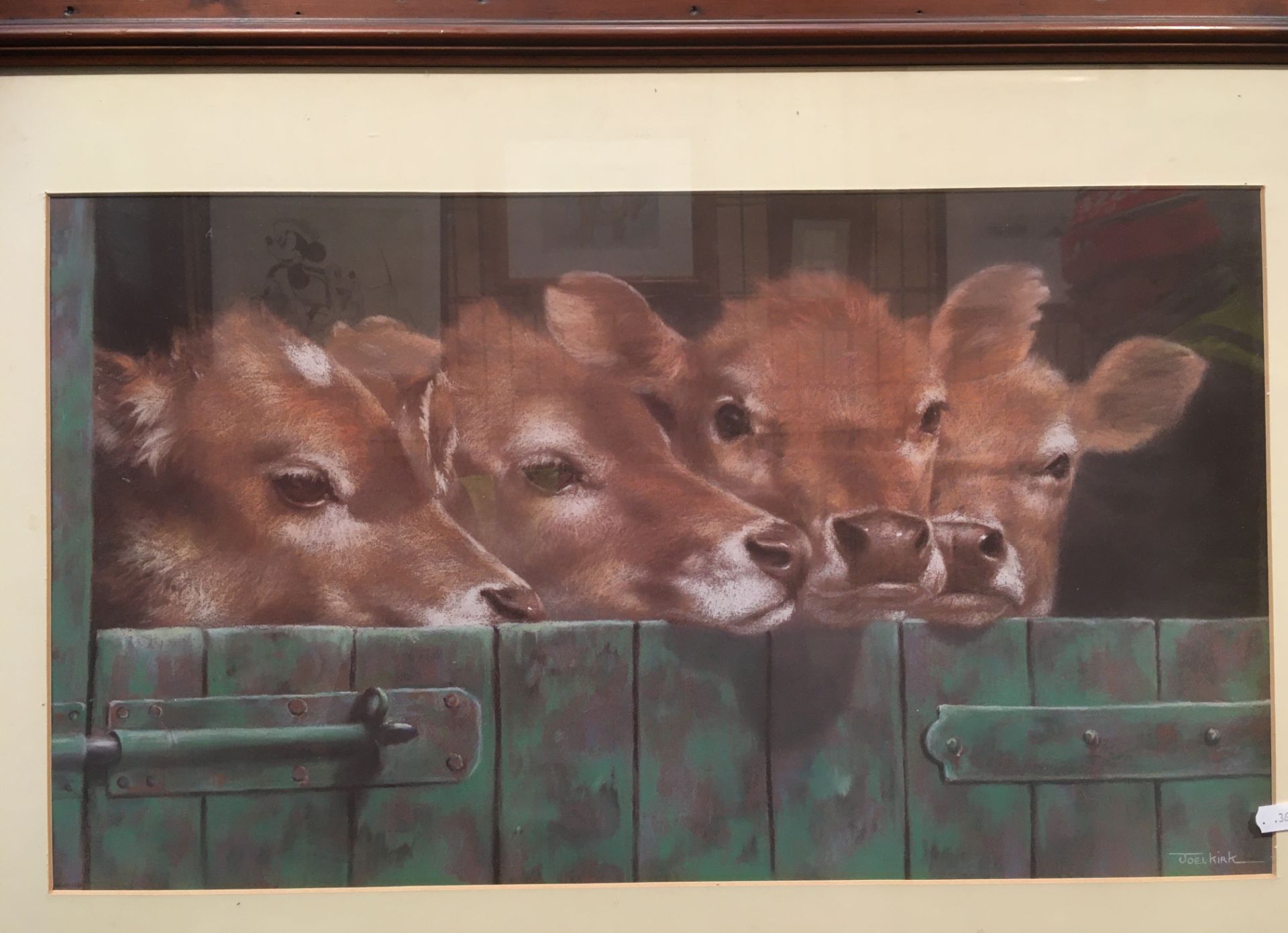 Joel Kirk, framed print 'Four Calves', - Image 2 of 2