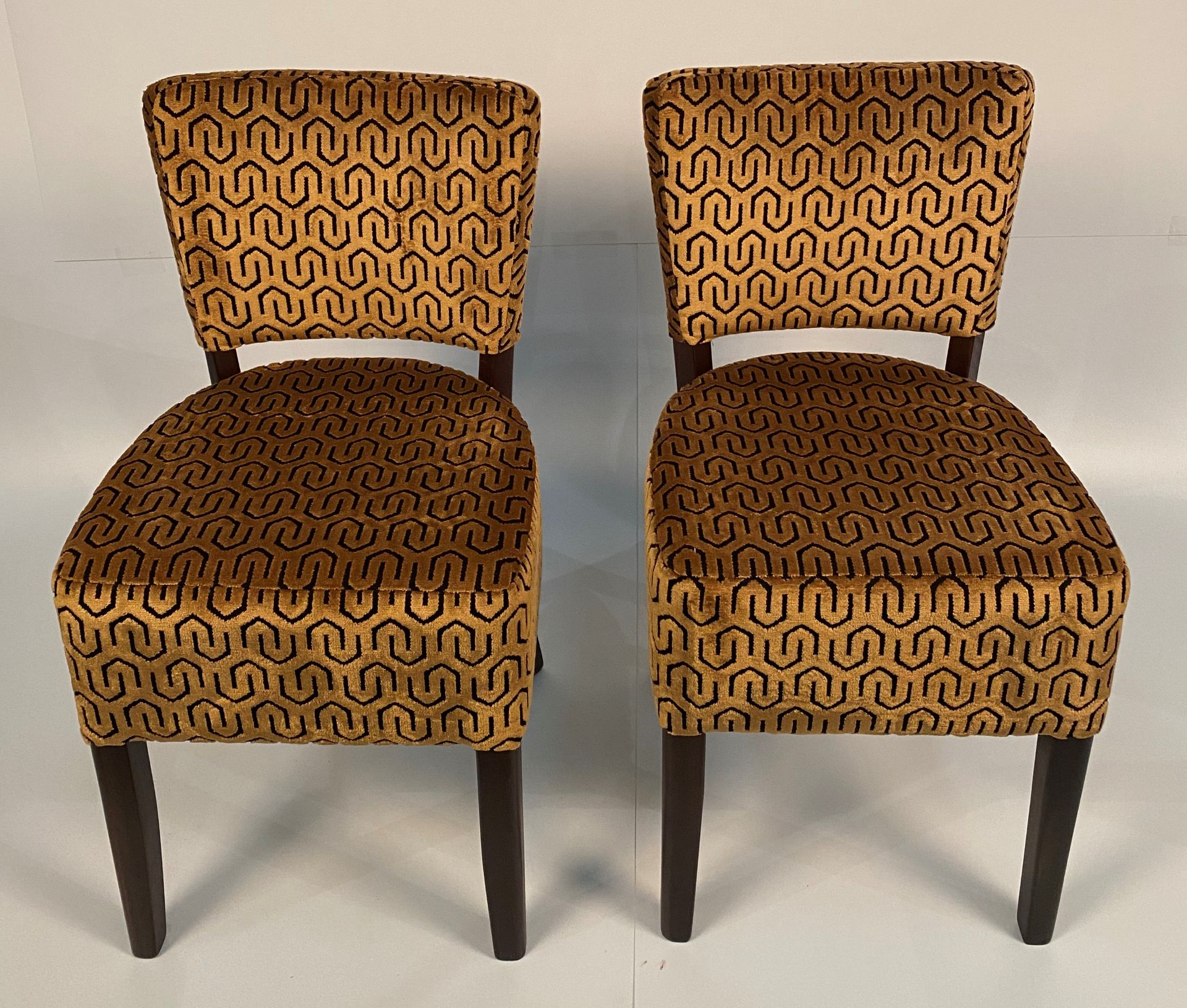 2 x Memphis Sekers Fernando Gold side/dining chairs