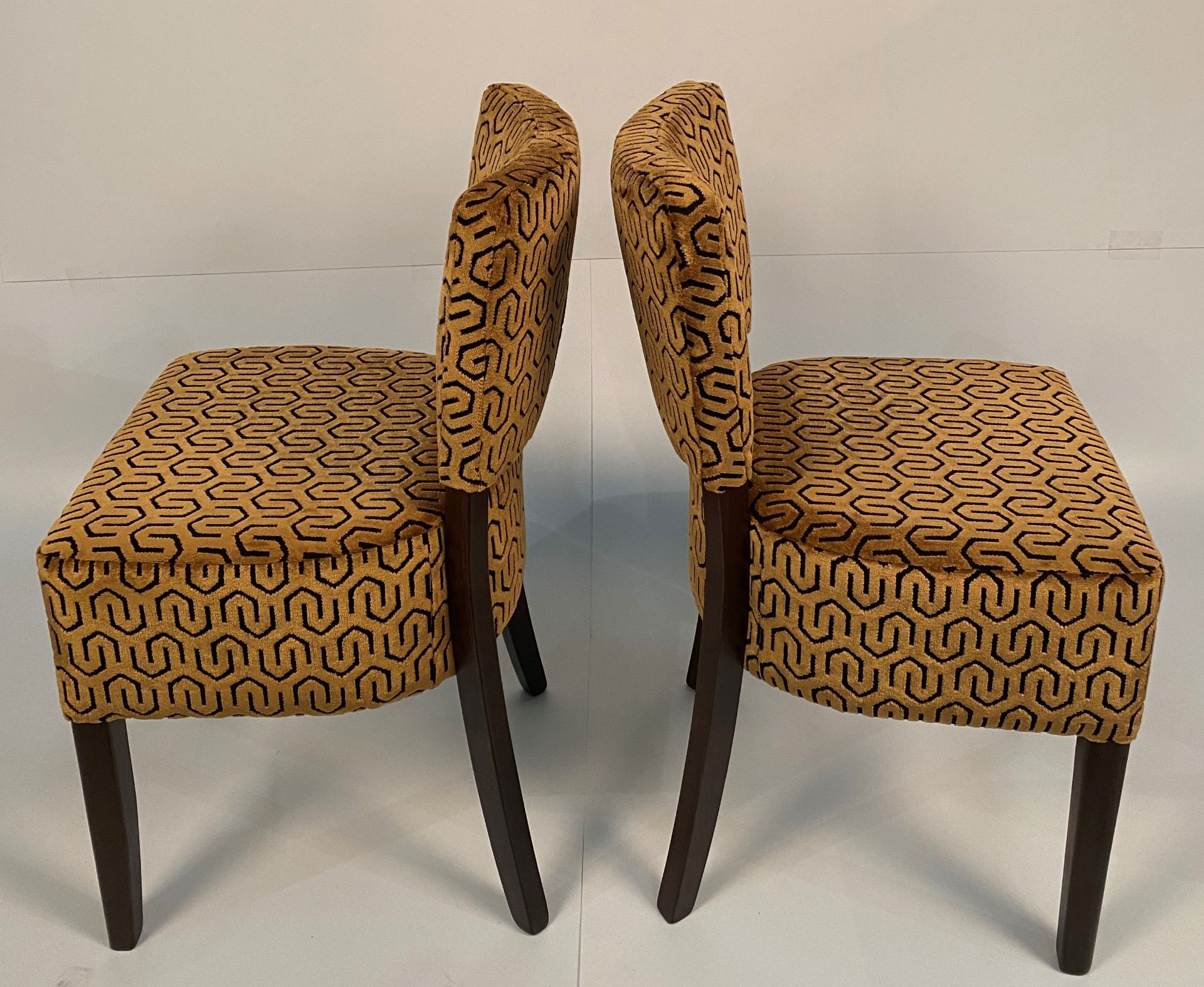 2 x Memphis Sekers Fernando Gold side/dining chairs - Image 2 of 4