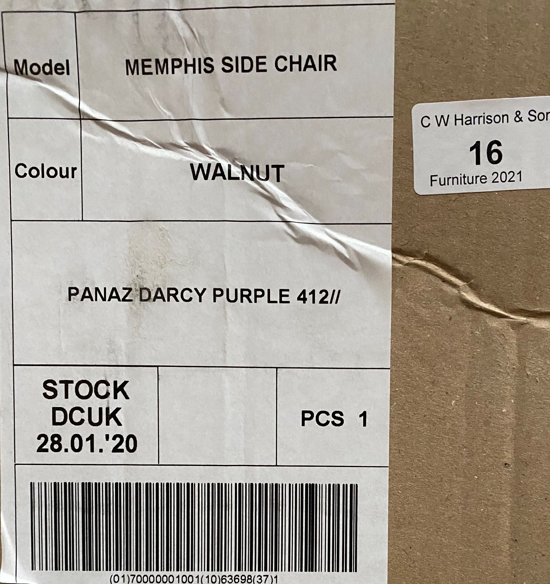 3 x Memphis Panaz Darcey Purple 412 side/dining chairs - Image 3 of 3