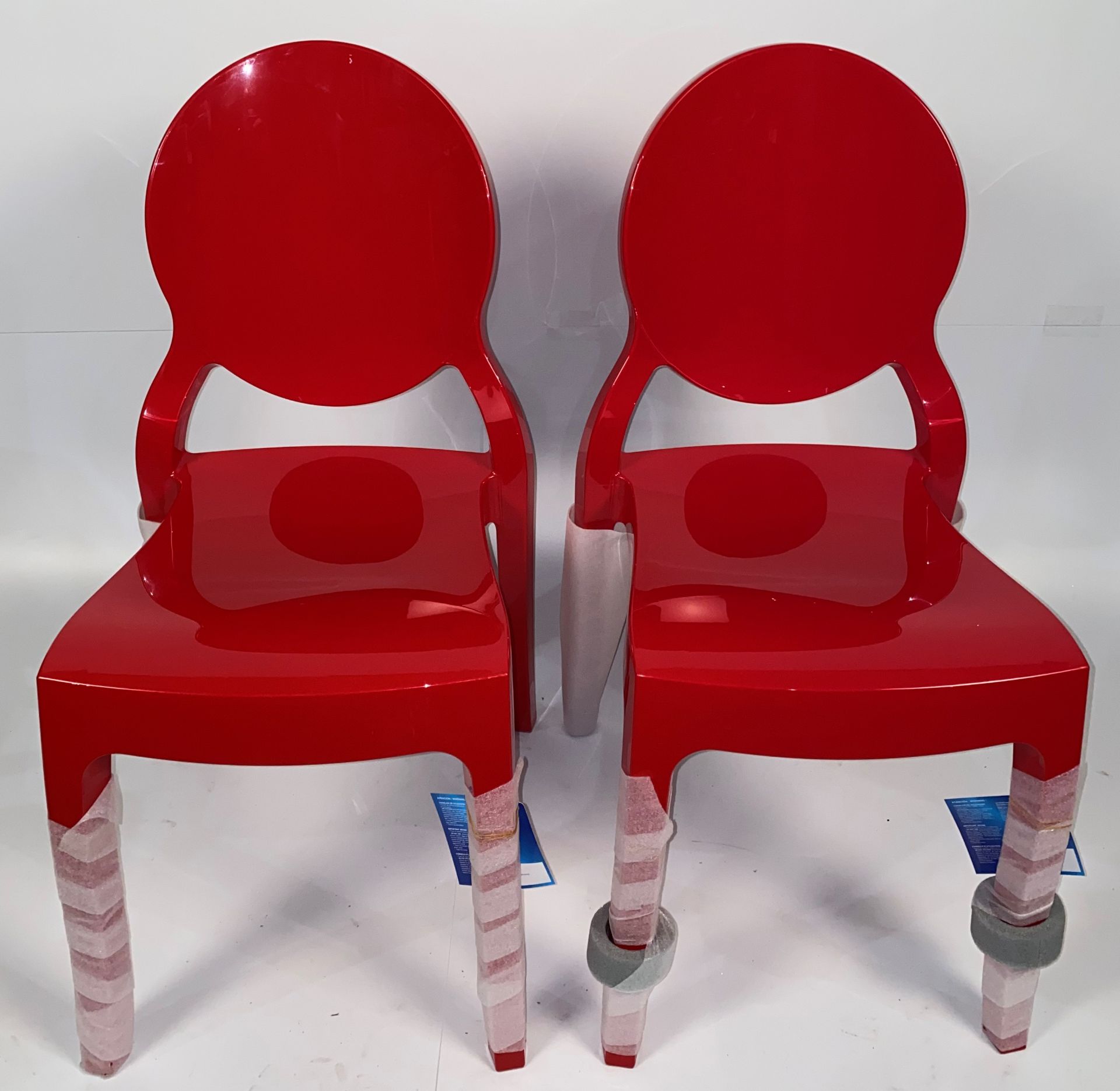 4 x Siesta Elizabeth red stacking chairs