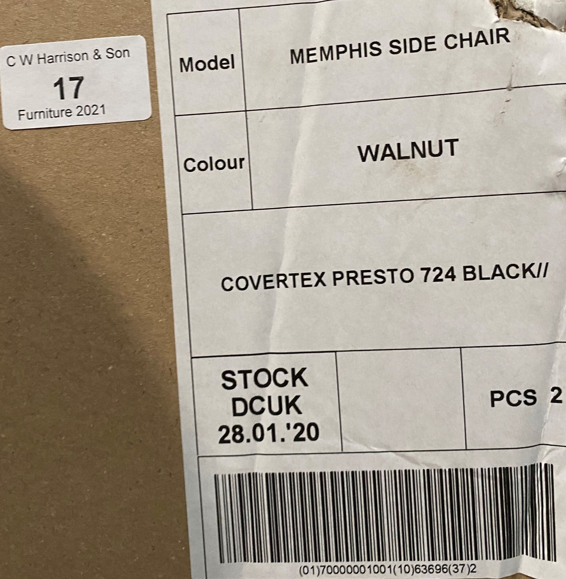 2 x Memphis Covertex Presto 724 Black side/dining chairs - Image 4 of 4