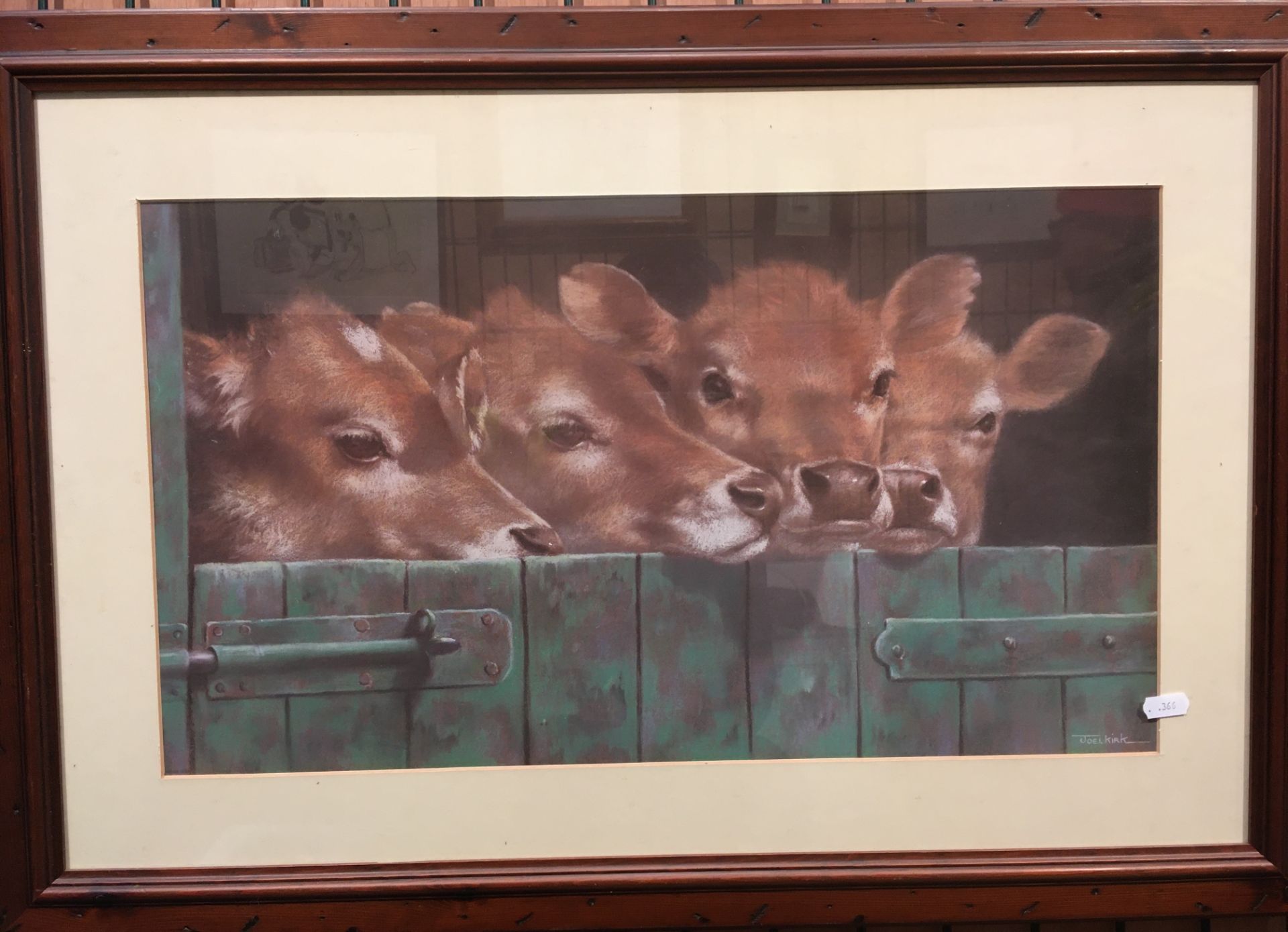 Joel Kirk, framed print 'Four Calves',