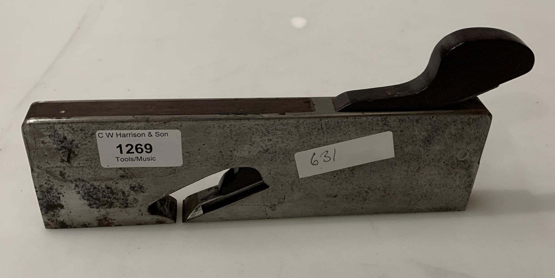 A steel rebate plane, 22cm long Further Information Front of plane states either J.