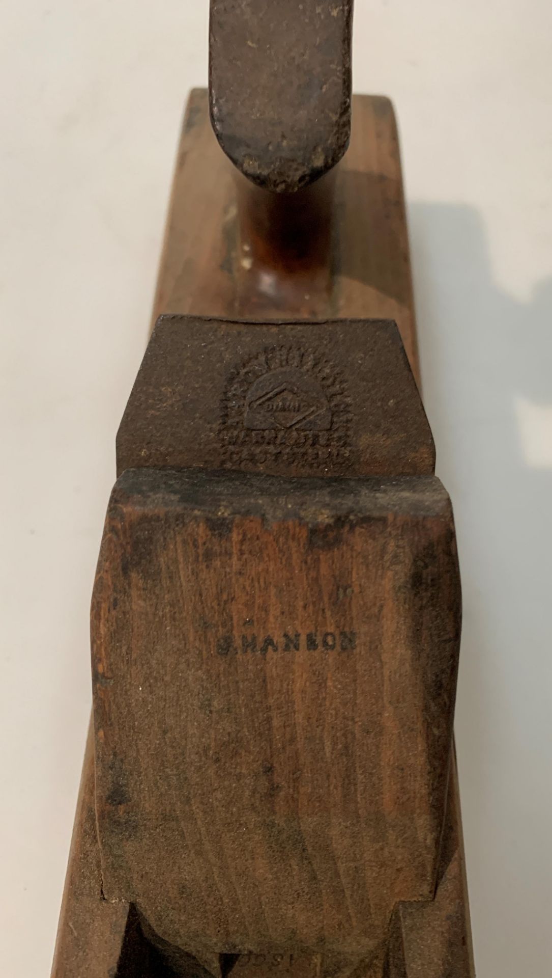 Large wood block/jointing plane blade stamped Aaron Hilditch Warranted, - Image 2 of 3