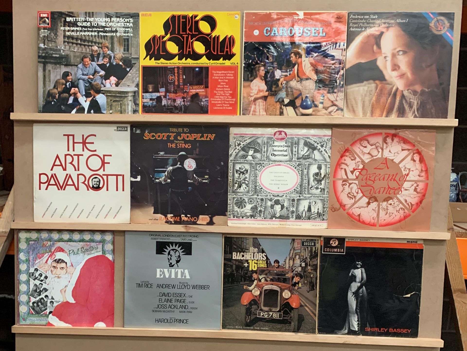 Thirty five assorted LP albums - Phil Spector's Christmas Album, The Bachelors, Evita, Scott Joplin,