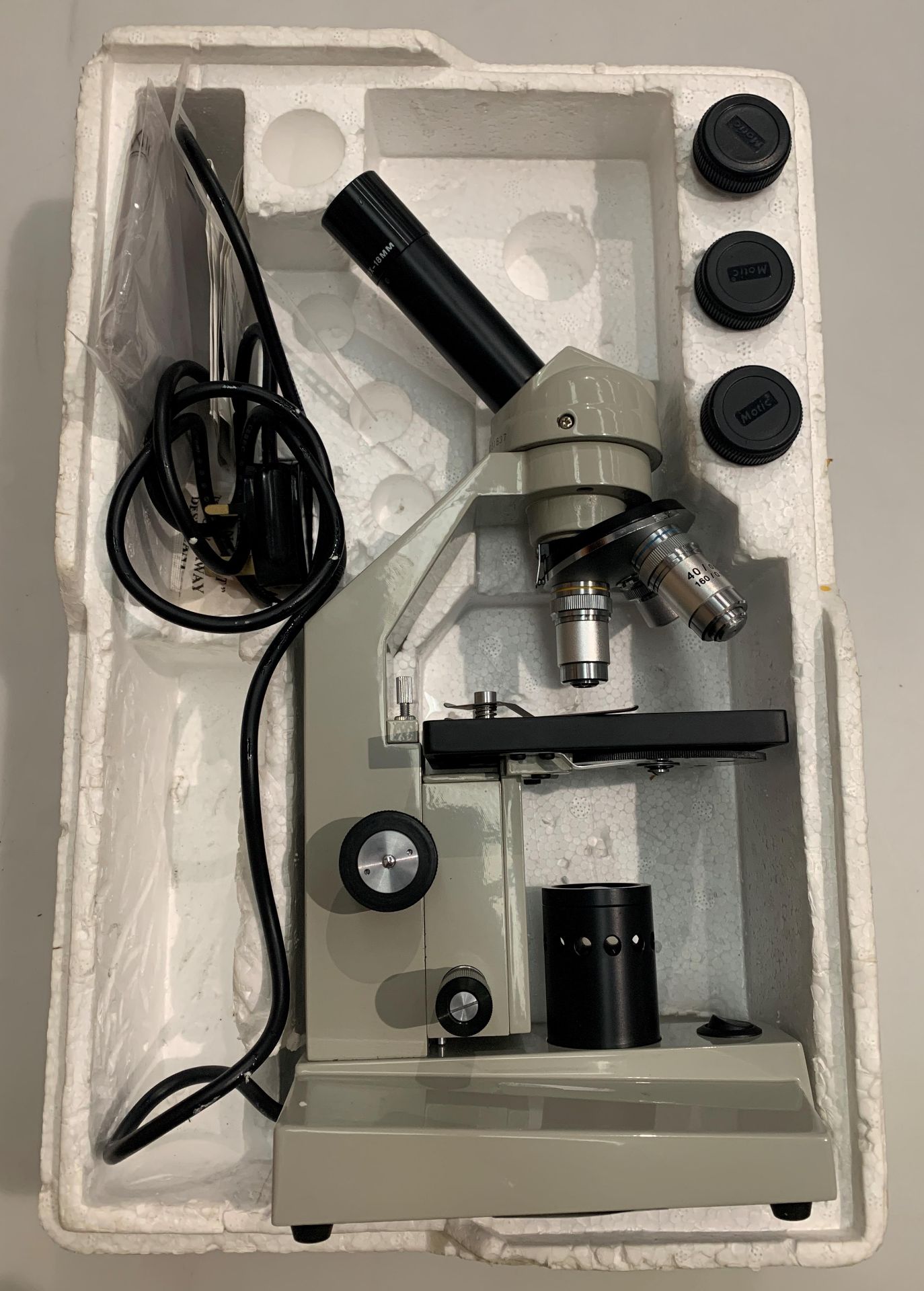 A Motic 240v microscope in polystyrene case Further Information The microscope - Image 2 of 3