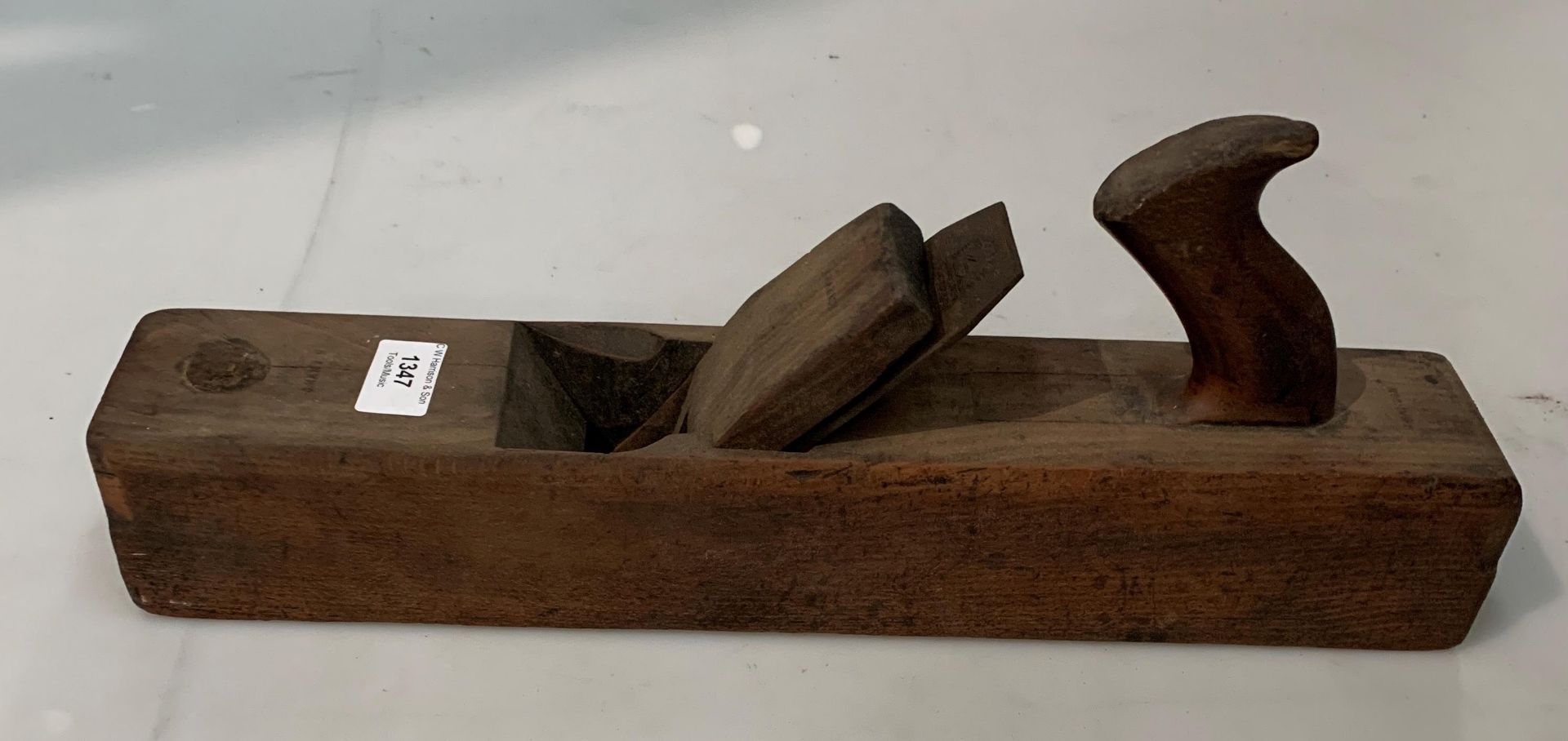 Large wood block/jointing plane blade stamped Aaron Hilditch Warranted,
