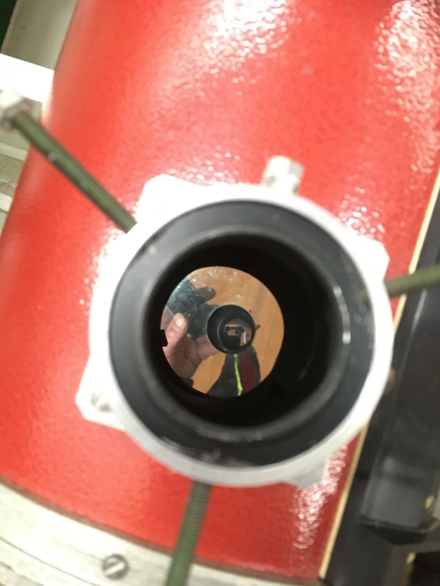 A large telescope, 25cm diameter x 68cm long, in grey wooden storage box. - Image 5 of 12