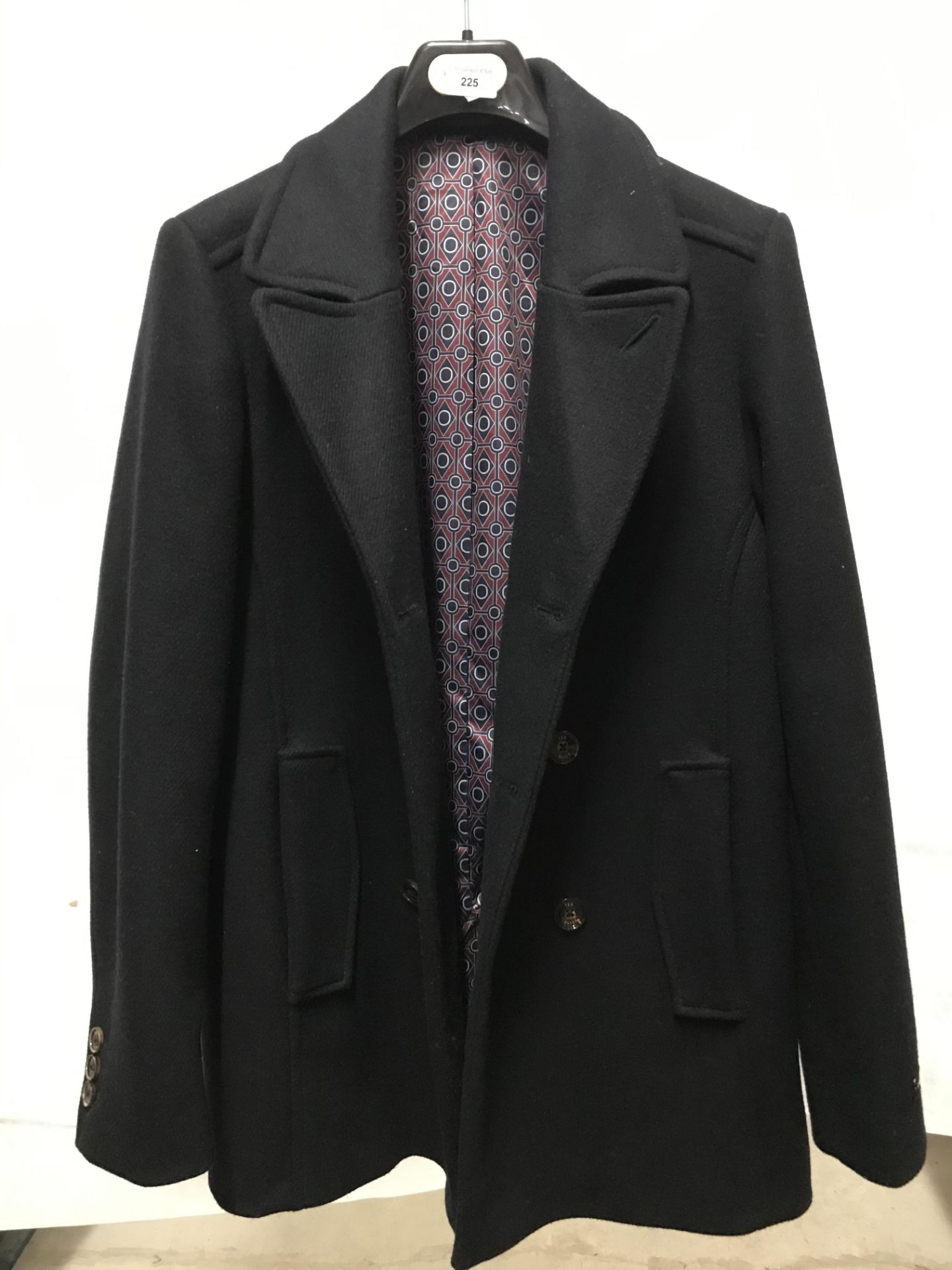 A Ted Baker men's woollen coat in black (size 4,