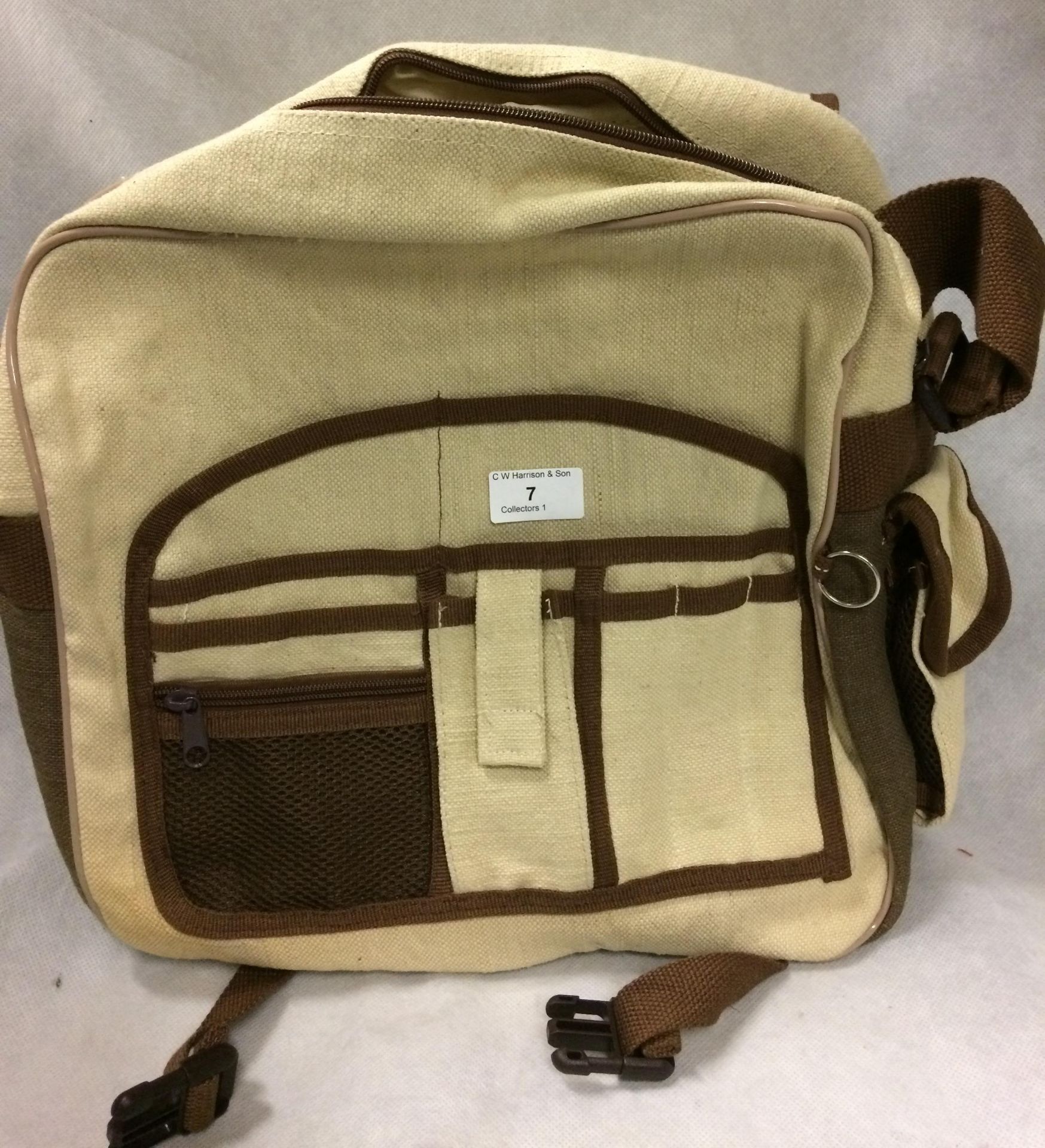 Over the shoulder canvas bag in brown (unbranded) - Image 2 of 2