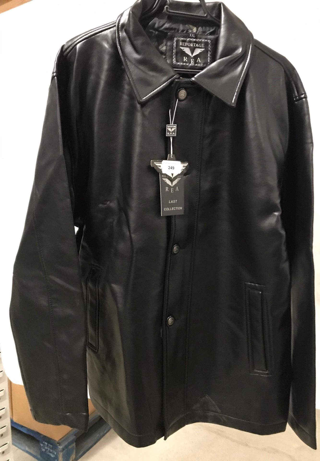 A Reportage RCA men's black leather coat (size XXL)