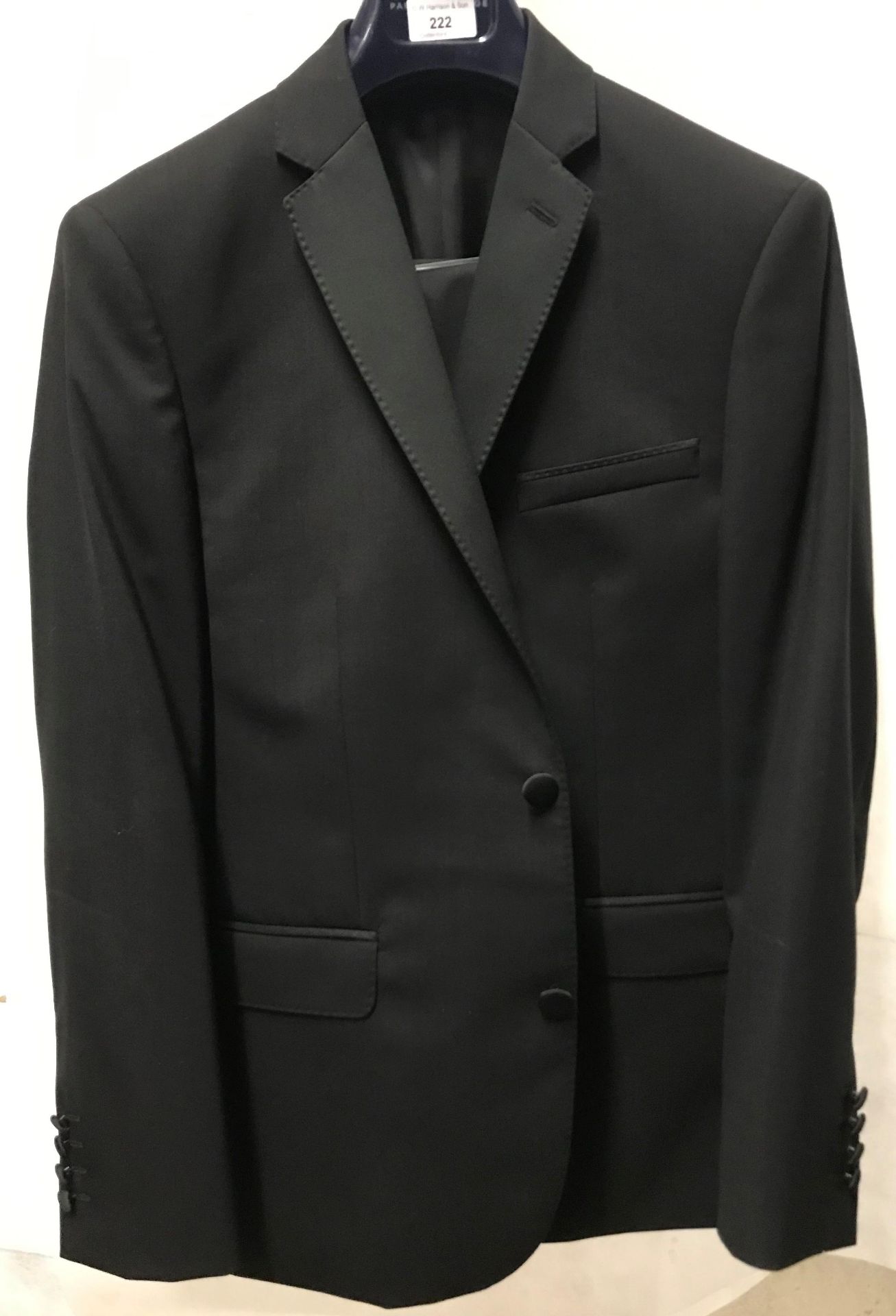 A men's two piece suit in black by Paul Costelloe (size unknown)