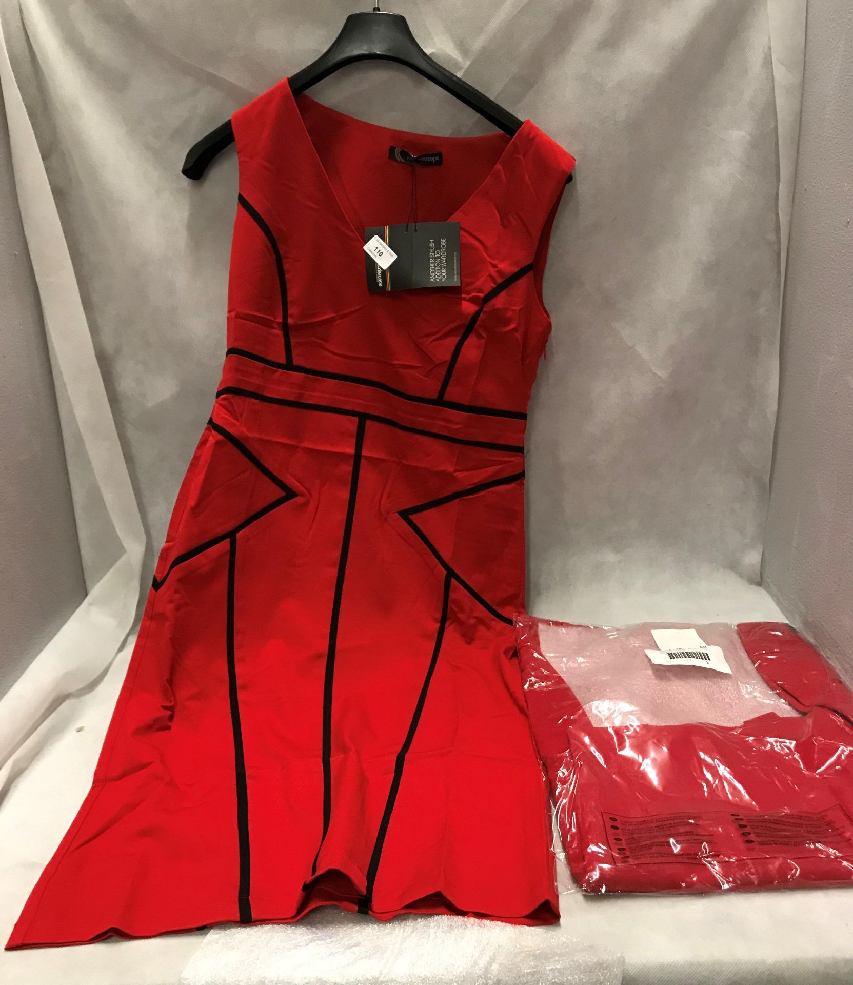 2 x assorted style ladies sleeveless dresses in red by Kaleidescope, etc.