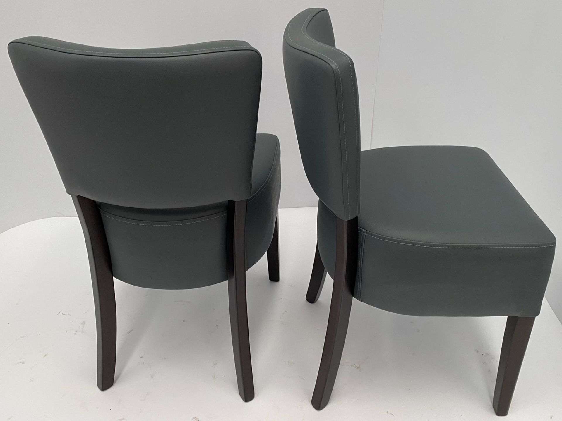 2 x Oregon Vena SA-4 Grey side/dining chairs with walnut coloured frames - Image 2 of 3