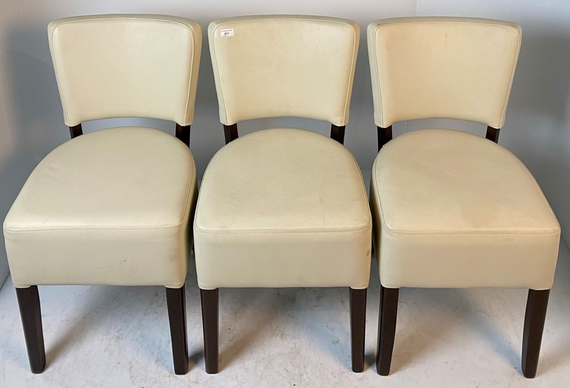 3 x Memphis Vena Ivory side/dining chairs (unboxed/ex-display - please note marks to material)