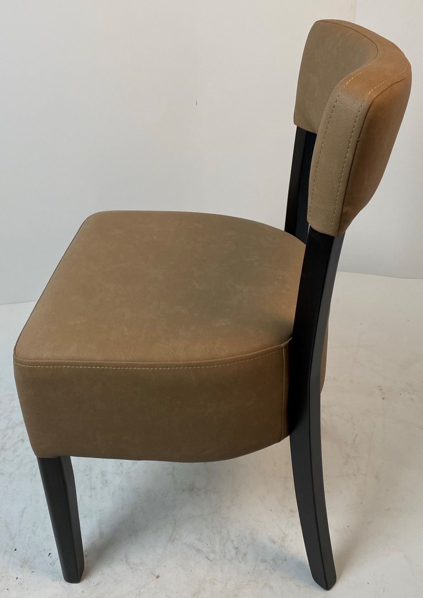 A Memphis Half Back Covertex Infiniti Caramel INF1847 side/dining chair with Wenge coloured frame - Image 2 of 4